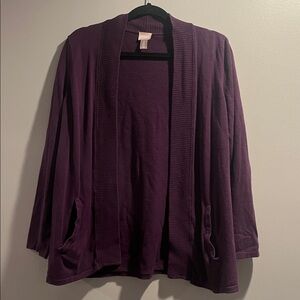 Chico's Deep Purple open front Cardigan Sweater